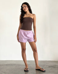 Voir Short in Poplin Pink and Purple Stripe