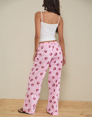 Wasic Wide Leg Trouser in Swirl Pink