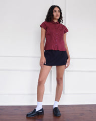 Wilmot Blouse in Burgundy Poplin