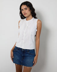 Yara Blouse in Poplin White