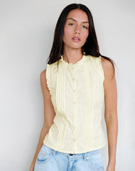 Yara Blouse in Poplin Lemon
