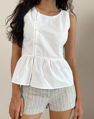 Yoko Wrap Blouse in Poplin White