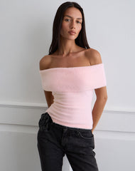 Yurian Off The Shoulder Top in Soft Pink