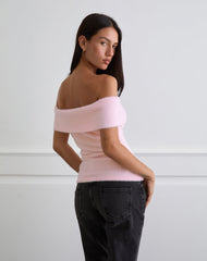Yurian Off The Shoulder Top in Soft Pink